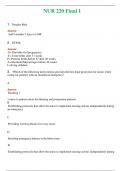 NUR 220 &lpar; LATEST 2024 &sol; 2025 &rpar; FINAL 1 &vert; QUESTIONS & ANSWERS &lpar;SOLVED&rpar;