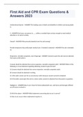 First Aid and CPR Exam Questions & Answers 2023