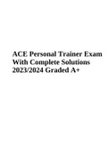 ACE Personal Trainer Exam With Complete Solutions 2023/2024 Graded A+
