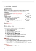 AQA Biology Unit 1: Biological molecules full notes