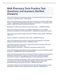  NHA PHARMACY Exam &lpar;elaborations&rpar;FULL SOLUTION PACK&excl;&excl; 2023