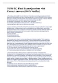 NURS 312 Final Exam Questions with Correct Answers &lpar;100&percnt; Verified&rpar;