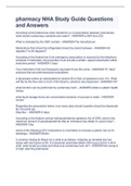 pharmacy NHA Study Guide Questions and Answers