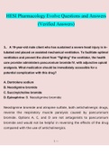 Pharmacology Evolve HESI.questions verified with 100% correct answers