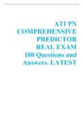 COMPREHENSIVE PREDICTOR  REAL EXAM  180 Questions and Answers&period; LATEST