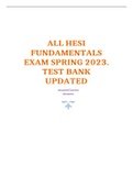 ALL HESI FUNDAMENTALS EXAM SPRING 2023&period; TEST BANK UPDATED