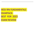 HESI RN FUNDAMENTALS  EXAMPACK- BEST FOR 2023  EXAM REVIEW