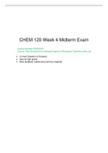 CHEM 120 Midterm Exam, CHEM 120: Introduction to General, Organic & Biological Chemistry with Lab, Verified and Correct Answers, Chamberlain College of Nursing.