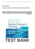 TEST BANK Brunner & Suddarth's Textbook of Medical-Surgical Nursing  15th edition  by Janice L Hinkle, Kerry H. Cheever, Kristen Overbaugh  All chapters
