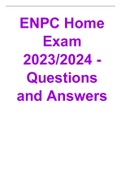  ENPC Home Exam 2023 - Questions and Answers