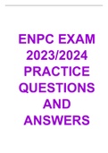 ENPC EXAM 2023/2024 PRACTICE QUESTIONS AND ANSWERS