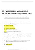 ATI PN LEADERSHIP MANAGEMENT PROCTORED EXAM 2020 and 2023 COMPLETE TEST BANK