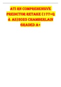 ATI RN COMPREHENSIVE PREDICTOR RETAKE &lpar;177&plus;Q & As&rpar;2023 CHAMBERLAIN GRADED A&plus;