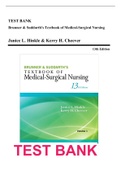 Test bank Brunner Suddarth's textbook of Medical Surgical Nursing 13th Edition  Hinkle  COMPLETE 