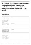 IBC Final&sol;IBC Final Exam All Possible Questions and Answers 2024-2025 with complete solution&sol;comprehensive frequently tested questions and verified answers&sol; get it 100&percnt; accurate