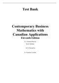 Contemporary Business Mathematics with Canadian Applications 11e Humml brunner&comma; Kelly Halliday&comma; Ali Hassanlou &lpar;Test Bank&rpar;