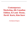 Contemporary Marketing, 4th Canadian Edition, 4e Louis  Boone, David  Kurtz, Kim Snow (Test Bank)