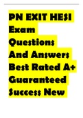PN EXIT HESI Exam Questions And Answers Best Rated A+ Guaranteed Success New Update 2022-2023