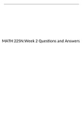 MATH 225N Week 2 Math 225N Statistics Quiz, MATH 225N Statistical Reasoning For Health Sciences, Chamberlain College of Nursing.