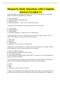 Mometrix Study Questions with Complete Answers Graded A&plus;