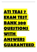 ATI TEAS 7 EXAM TEST BANK 300 QUESTIONS WITH ANSWERS GUARANTEED A+ GRADE