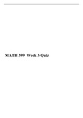 MATH 399N Week 3 Quiz , MATH 399N Applied Managerial Statistics- Chamberlain College of Nursing