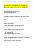 Classroom management Chapter 6 Questions and Answers Grade 2023