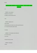 RASMUSSEN MENTAL HEALTH EXAM 1 TEST RATED 100&percnt; CORRECT