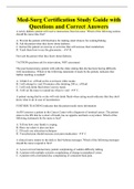 Med-Surg Certification Study Guide with Questions and Correct Answers