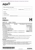 ACTUAL 2024 AQA CGSE FRENCH 8658 &sol;WH PAPER 4 WRITTING HIGHER TIER  QUESTION PAPER PAPER &plus; MARK SCHEME 