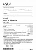 AQA A LEVEL BIBLICAL HEBREW QUESTION PAPER 3 2024 &lpar;7677&sol;3&rpar; 