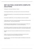MKT-315 FINAL EXAM WITH COMPLETE SOLUTIONS&period;