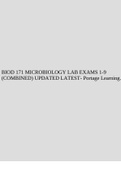BIOD 171 MICROBIOLOGY LAB EXAMS 1-9 (COMBINED) UPDATED LATEST- Portage Learning.