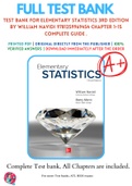 Test Bank For Elementary Statistics 3rd Edition By William Navidi 9781259969454 Chapter 1-15 Complete Guide .