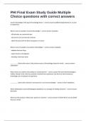 PHI Final Exam Study Guide Multiple Choice questions with correct answers 