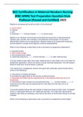 NCC Certification in Maternal Newborn Nursing  &lpar;RNC-MNN&rpar; Test Preparation Question from  Professor &lpar;Passed and Certified&rpar; 2023