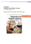 Test Bank Maternity and Pediatric Nursing 3rd Edition By Susan Ricci, Theresa Kyle, and Susan Carman CHAPTERS 1-51