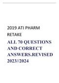 Exam &lpar;elaborations&rpar; ATI PHARMACOLOGY RETAKE 2019 &lpar;PHARM&rpar; 