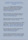 TEXAS REAL ESTATE &lpar;ACTUAL2024-2025&rpar;  PRINCIPLES 1 - UNIT 1 EXAM QUESTIONS WITH  ANSWERS