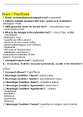 Neuro 1 Final Exam Questions and All Correct Answers