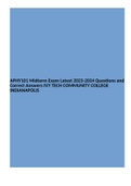 APHY101 Midterm Exam Latest 2023-2024 Questions and Correct Answers IVY TECH COMMUNITY COLLEGE INDIANAPOLIS & IVY TECH APHY 101 Midterm Exam 2023 Questions and Answers&period;