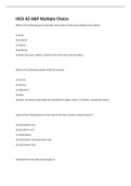 HESI A2 A&P Multiple Choice Already Graded A&plus; 