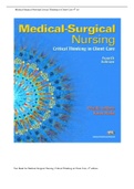 MEDICAL SURGICAL NURSING CRITICAL THINKING IN CLIENT CARE 4 TH EDITION PRISCILLA LeMON TEST BANK/STUDY GUIDE