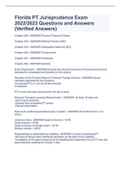 Florida PT Jurisprudence Exam 2022&sol;2023 Questions and Answers &lpar;Verified Answers&rpar;