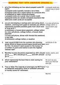 BANKING TEST WITH ANSWERS GRADED A&plus;