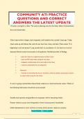 COMMUNITY ATI PRACTICE QUESTIONS AND CORRECT  ANSWERS THE LATEST UPDATE