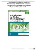 Test bank for introduction to clinical pharmacology 10th edition by constanc