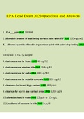 EPA Lead Exam Questions and Answers 2023 &lpar;Verified Answers by Expert&rpar;