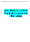 Advanced practice Test Bank-Ball: Seidel’s Guide to Physical Examination, 10th Edition