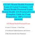ATI RN Mental Health Proctored Exam (13 Latest Versions) / ATI Mental Health Proctored Exam / Mental Health ATI Proctored Exam (Complete Guide for Exam Preparation, 100% Correct Answers)